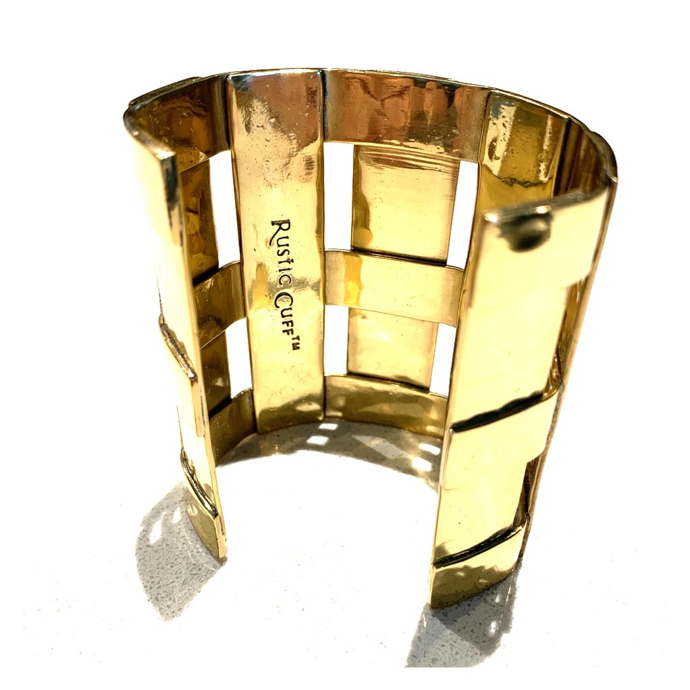 Rustic Cuff Large Gold Metal Cuff - Picture 2 of 3